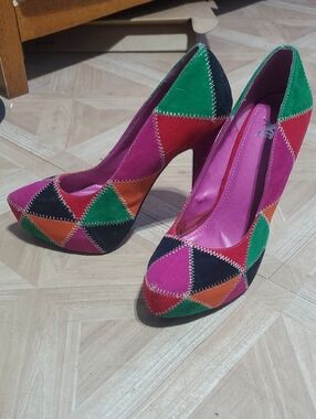 Women’s Colorblock Pointed-Toe Pumps - Pink/Green Shoes Are Brand New.